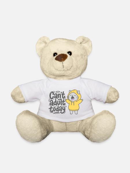 Can't adult today - Katze Hoodie - Teddy - Weiß