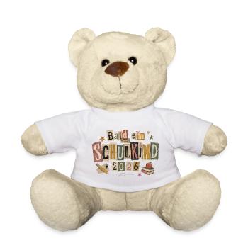 Schulkind 2026 Collage Tshirt - Teddy - Weiß - Vorne