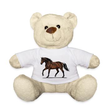 Cheval Bai en Cavale Illustration Vectorielle - Nounours - blanc - Devant