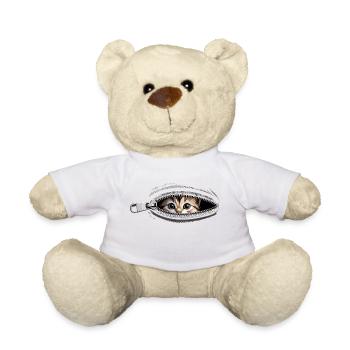 Fermeture éclair pour chat Maman de chat Chat mignons Chats - Nounours - blanc - Devant