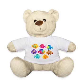 Bunte Tropenfische für sommerliche Outfits - Teddy - Weiß - Vorne