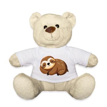 Schlafendes Faultier - Teddy - Weiß - Vorne