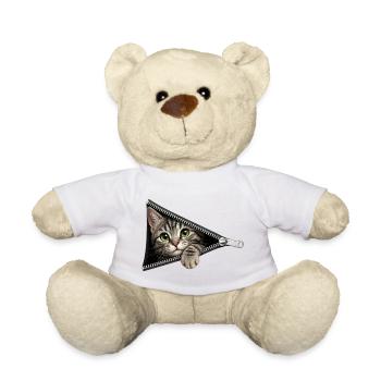 Chat chaton mignon à fermeture éclair - Nounours - blanc - Devant