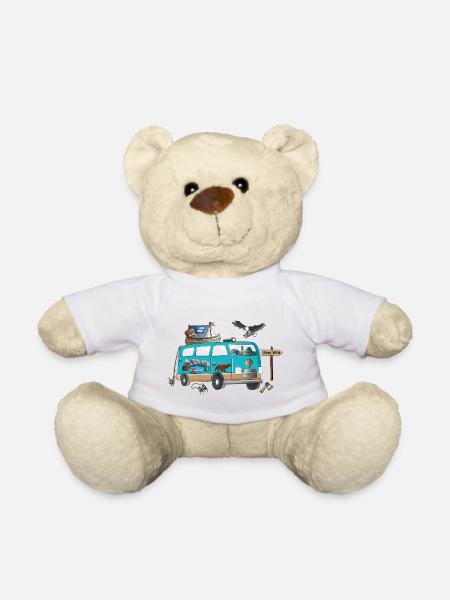 Outdoor Stay Wild Camper Motiv Vanlife Camping - Teddy - Weiß