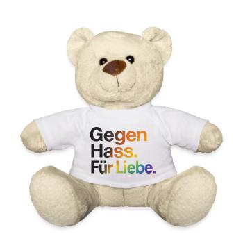 Gegen Hass Für Liebe für Frauen & Männer CSD - Teddy - Weiß - Vorne