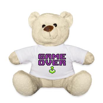 Game Over Pixel Logo - Teddy - Weiß - Vorne