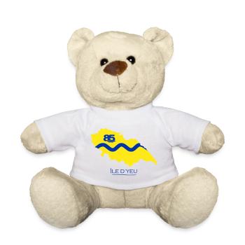 Carte Île d'Yeu en jaune  - Nounours - blanc - Devant