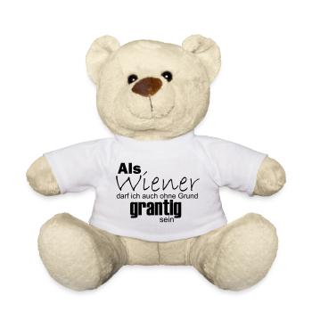 Wiener können auch ohne Grund grantig sein - Teddy - Weiß - Vorne