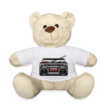 Retro Boombox Grafik - Teddy - Weiß - Vorne