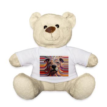 Psychedelic Staffie - 128 - Teddy Bear - white - Front