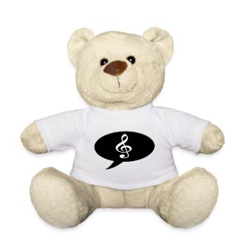 Speech bubble with a g-clef symbol.  - Teddy Bear - white - Front