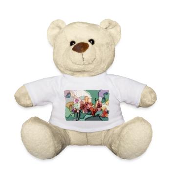 Abstract Orchids | Zen Floral Illustration - Teddy Bear - white - Front