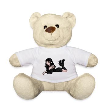 Élégante Sombre Pin-up Gothique - Nounours - blanc - Devant