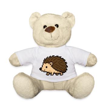 Pixeliger Igel im Retro-Stil - Teddy - Weiß - Vorne