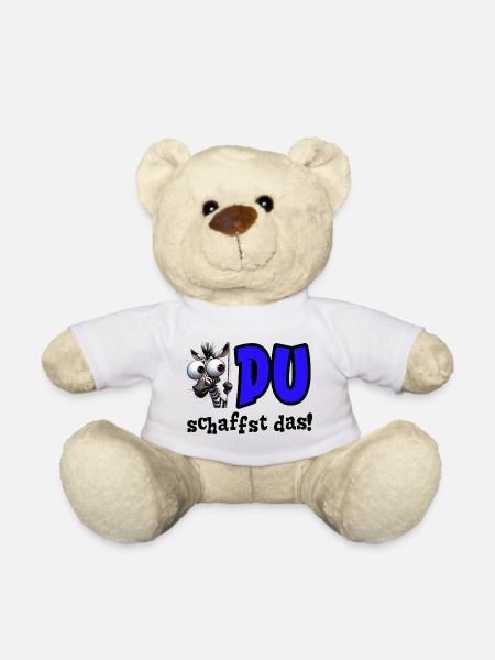 Du schaffst das! Mutmacher Glücksbringer Zebra - Teddy - Weiß
