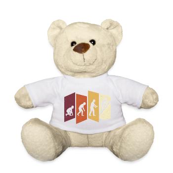 Dachdecker Evolution Retro Handwerk Beruf Spruch - Teddy - Weiß - Vorne