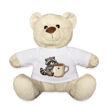 Tired Raccoon Coffee Design - Teddy - Weiß - Vorne