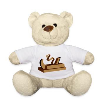une raboteuse en bois - Nounours - blanc - Devant