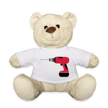 A cordless drill - Teddy Bear - white - Front