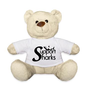 Support Sharks Hai Haie Tier Tierschutz Geschenk - Teddy - Weiß - Vorne