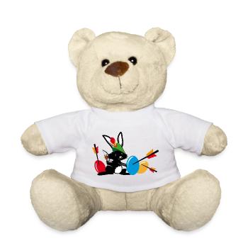 Osterhase mit Pfeil und Bogen - Teddy - Weiß - Vorne