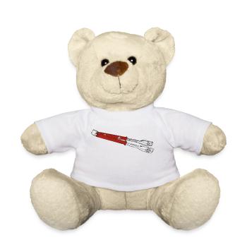 barbecue grill barbecue hamburger bacon bifteck sauver - Nounours - blanc - Devant