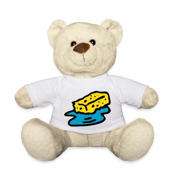 cleaning cleaning cleaning woman broom wischmop69 - Teddy Bear - white - Front
