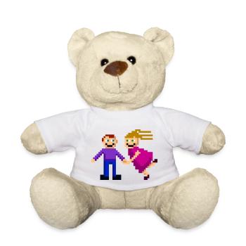 couple love paare wedding verlobung hochzeit224 - Teddy - Weiß - Vorne