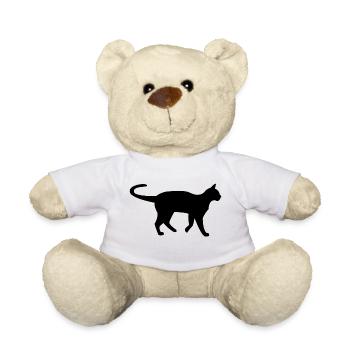 Katze schwarz - Teddy - Weiß - Vorne
