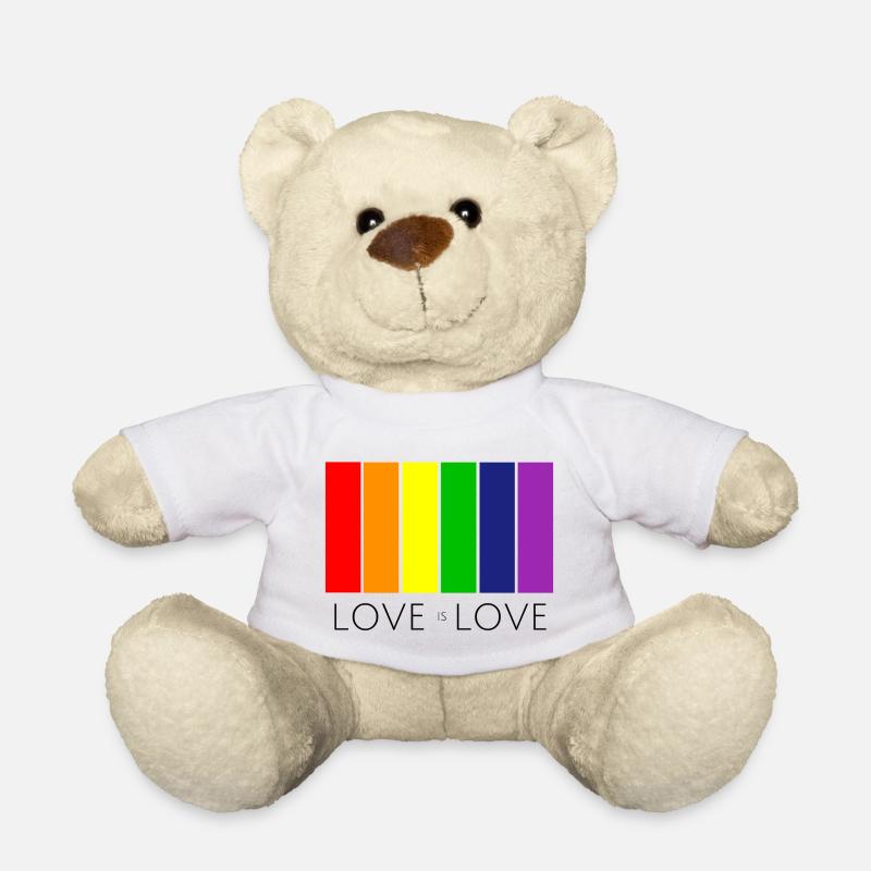 Love is Love Regenbogenfahne - Teddy - Weiß