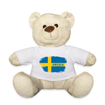 Sweden Flag / Gift Scandinavia Stockholm - Teddy Bear - white - Front