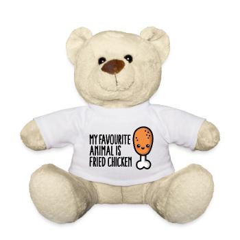 My favourite animal is fried chicken cute cartoon - Teddy Bear - white - Front