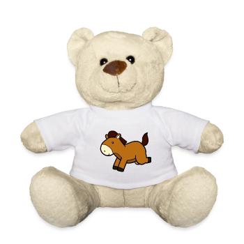Springendes Pferd - Teddy - Weiß - Vorne