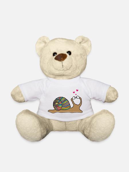 Lustige Verliebte Schnecke - Teddy - Weiß