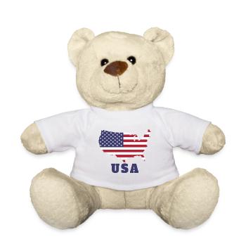 Flag Silhouette USA - Teddy Bear - white - Front
