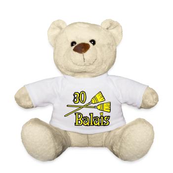 30 Besen Geburtstag - Teddy - Weiß - Vorne