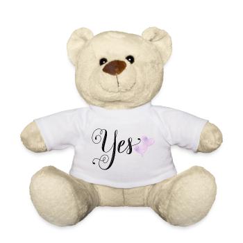 Wedding: Yes, I want - Teddy Bear - white - Front