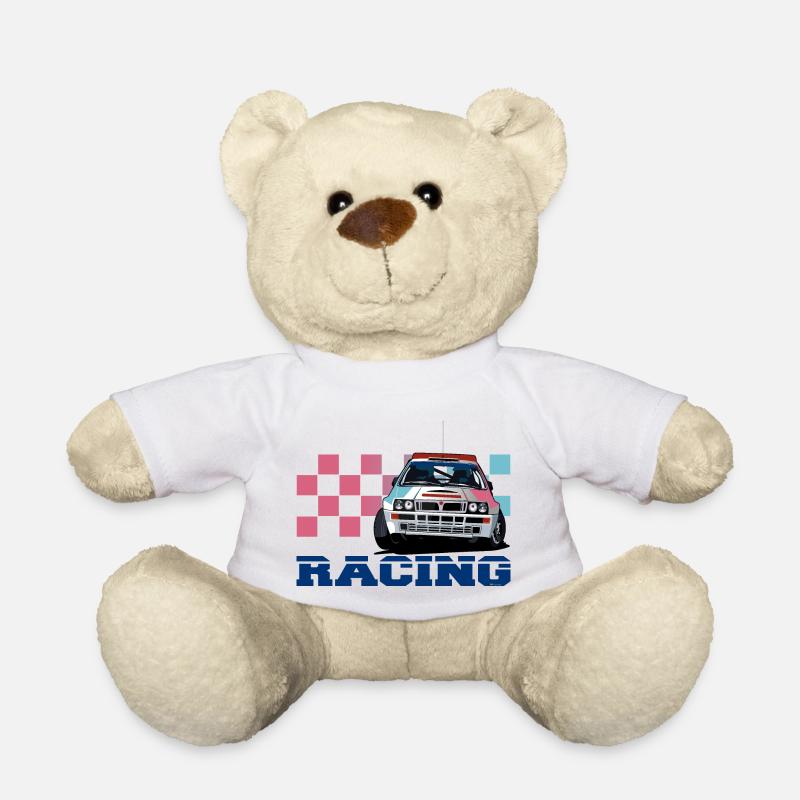 Voiture de rallye - Nounours - blanc