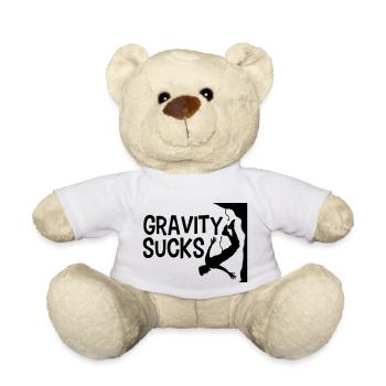 klettern gefaehrlich gravity sucks logo design lus - Teddy - Weiß - Vorne