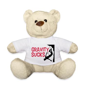 gravity sucks klettern gefaehrlich logo design lus - Teddy - Weiß - Vorne