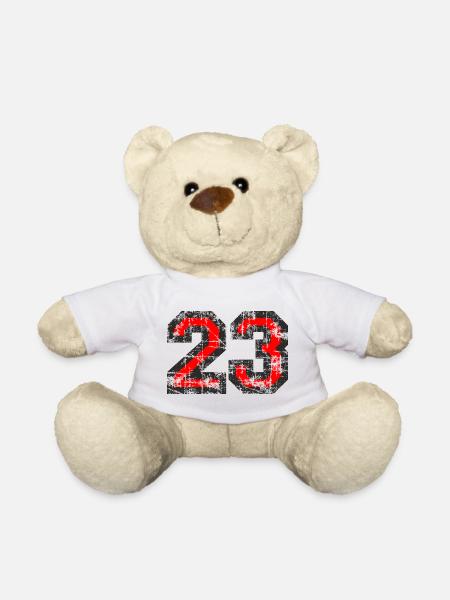 Zahl 23 (Vintage Rot) 23. Geburtstag Nr. 23 - Teddy - Weiß