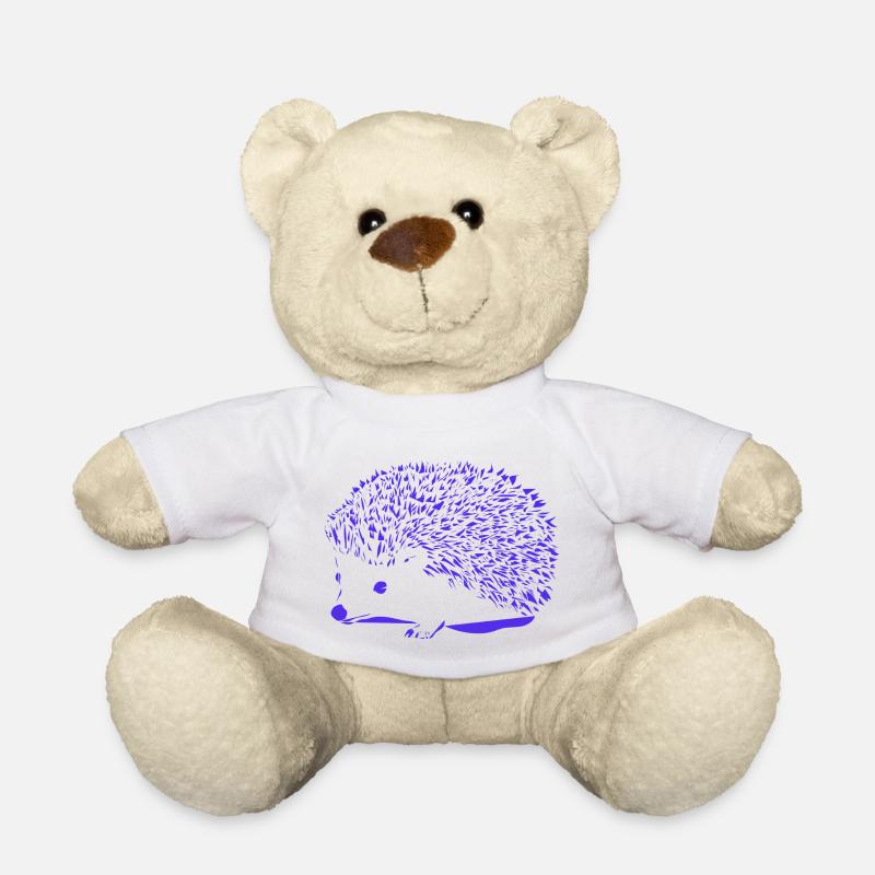 Blauer Igel - Teddy - Weiß