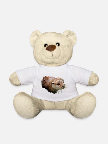 Otter-Illustration, portrait - Teddy - Weiß