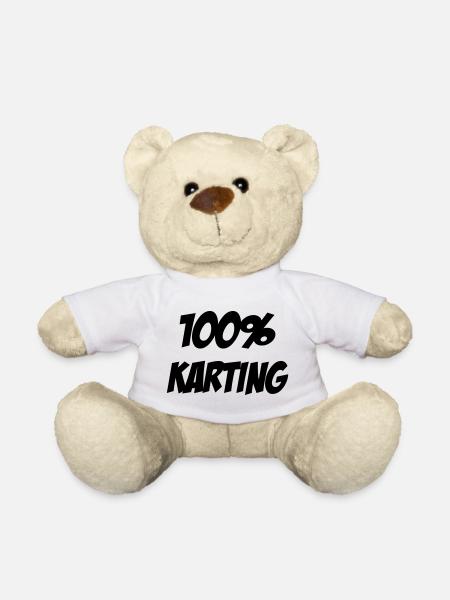 Karting / Kart / Go-Kart / Sport / Driver - Teddy Bear - white