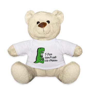 T-rex can't eat ice cream - Teddy Bear - white - Front