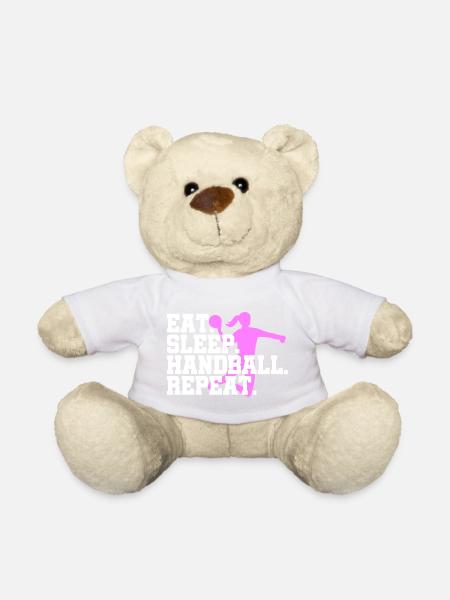 Eat Sleep Handball Handballerin Repeat - Teddy - Weiß