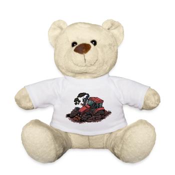 898 Roter Traktor steckt fest - Teddy - Weiß - Vorne