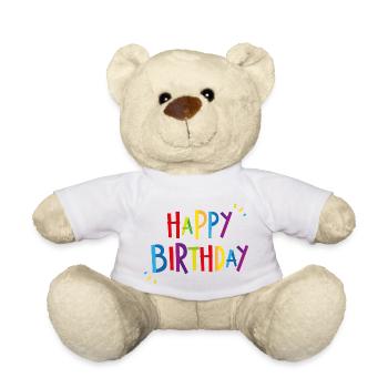 Anniversaire années cadeau joyeux anniversaire honneur jour - Nounours - blanc - Devant