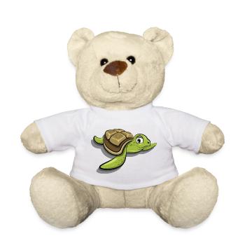 tortue mignonne bande dessinée animaux de la mer icône de dessin animé - Nounours - blanc - Devant