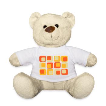 70s Pattern - Teddy Bear - white - Front